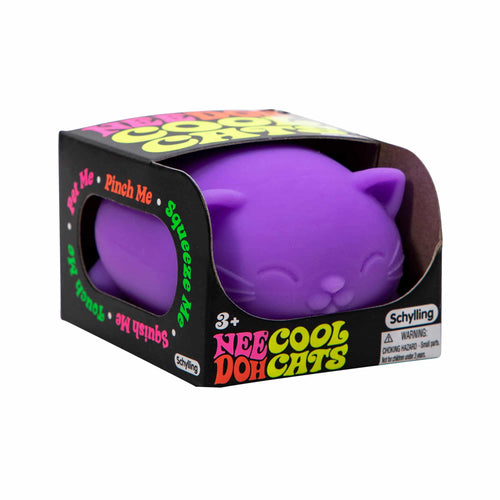 Adorable Character Cool Cats NeeDoh | Select Morning Crest - Purrfect Cat Squishy Character Stress Toy - Surprise Me! (Random Color)