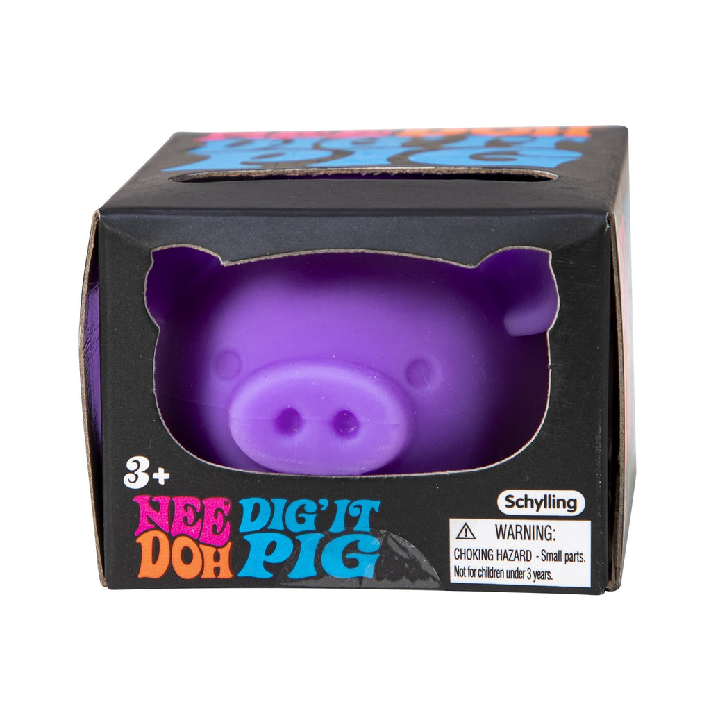 Animal-Shaped NeeDoh Dig’ It Pig | Select Velvet Canopy - Dino Character Malt-Gel Filled Sensory Glob Detail