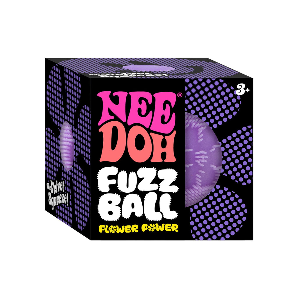 Ultra-Soothing Touch NeeDoh Fuzz Ball Flower Power | Signature Elm Point - Furry Coated Soft Touch Squishable Ball Detail