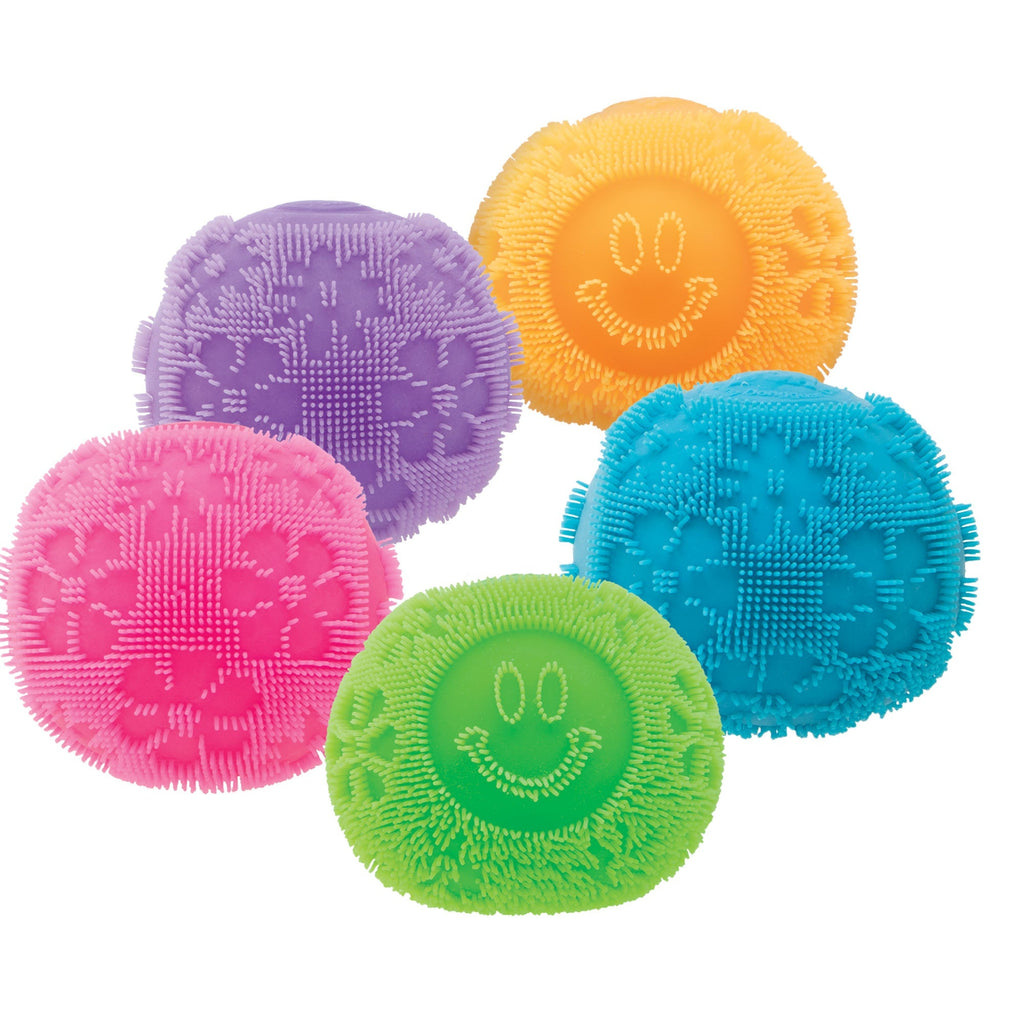 Ultra-Soothing Touch NeeDoh Fuzz Ball Flower Power | Signature Elm Point - Furry Coated Soft Touch Squishable Ball Detail