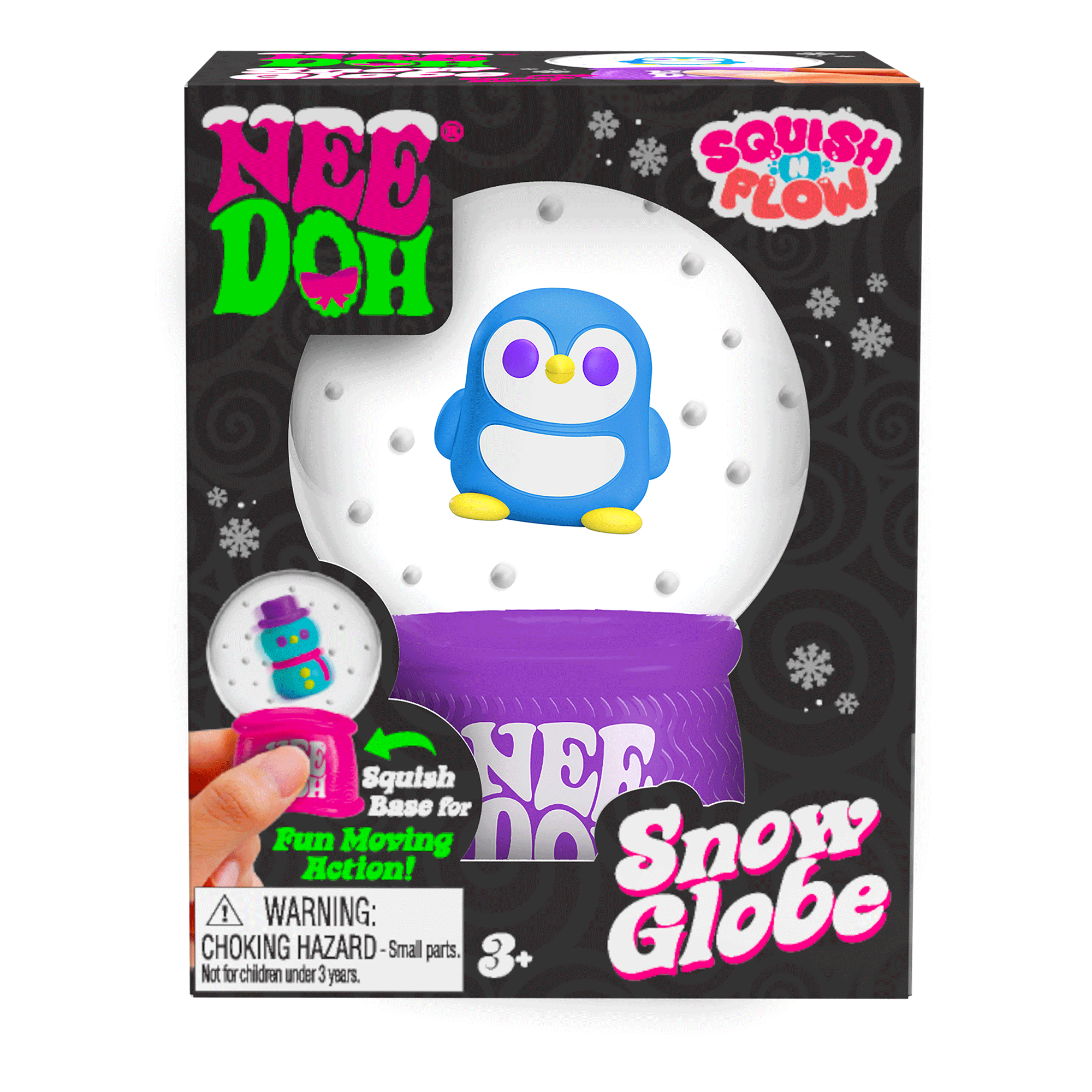 Crystal Clear NeeDoh Squish N Flow Snow Globe | Signature Moonlit Lane - Crystal Clear Squishable Ice Cube NeeDoh - Default Title