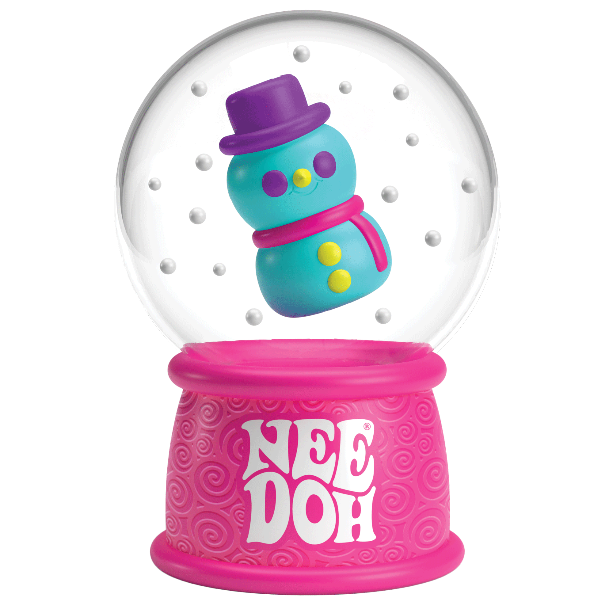 Crystal Clear NeeDoh Squish N Flow Snow Globe | Signature Moonlit Lane - Crystal Clear Squishable Ice Cube NeeDoh Detail