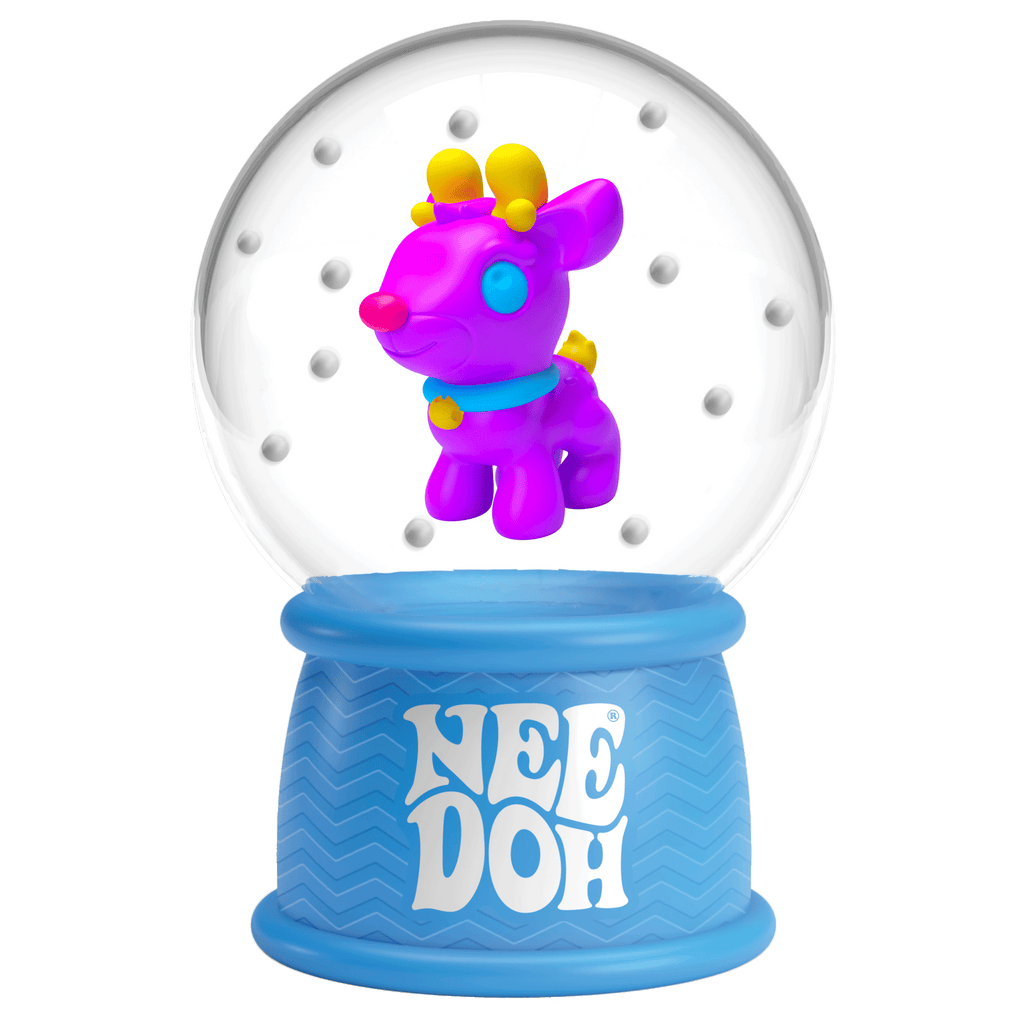 Crystal Clear NeeDoh Squish N Flow Snow Globe | Signature Moonlit Lane - Crystal Clear Squishable Ice Cube NeeDoh Detail
